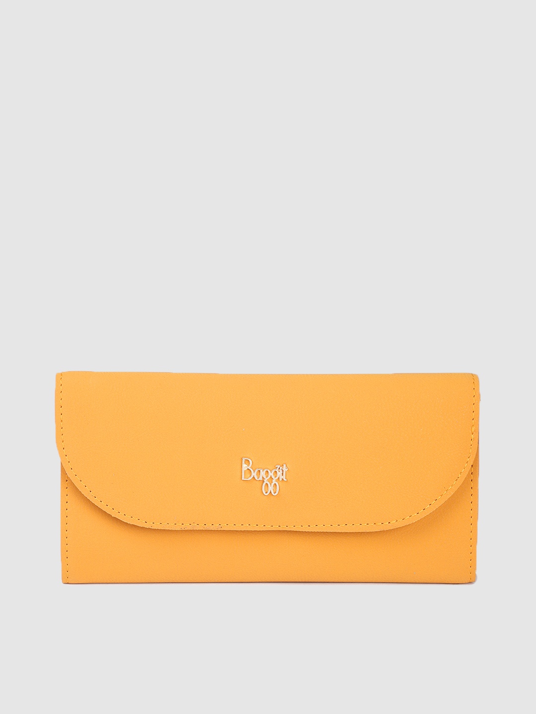 

Baggit Women Solid PU Envelope Wallet, Mustard