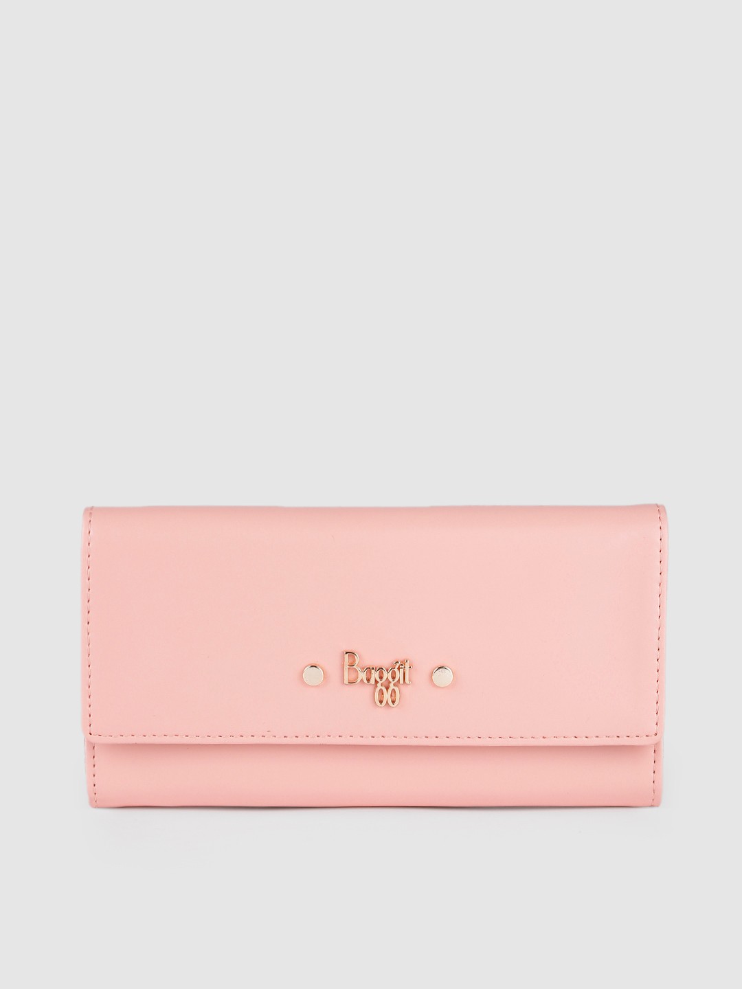 

Baggit Women Solid PU Three Fold Wallet, Pink