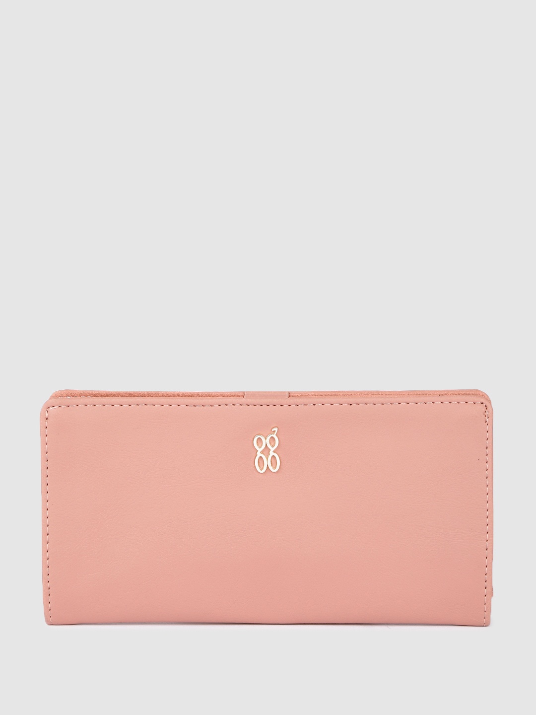 

Baggit Women Solid PU Two Fold Wallet, Pink