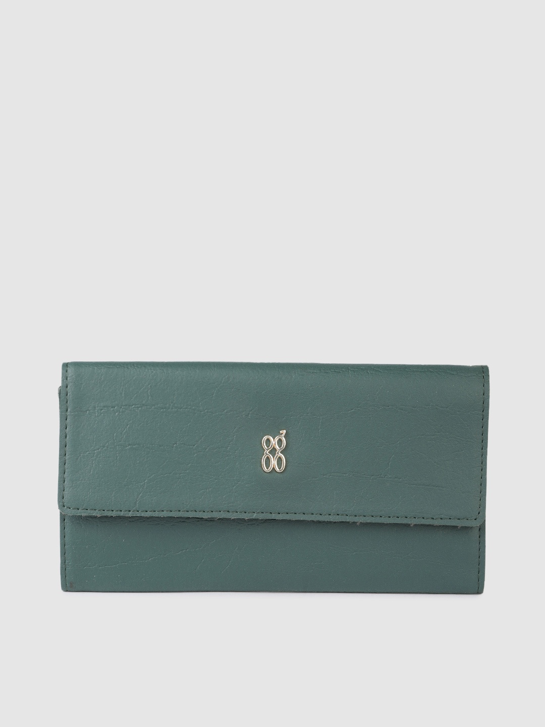

Baggit Women Solid PU Envelope Wallet, Green