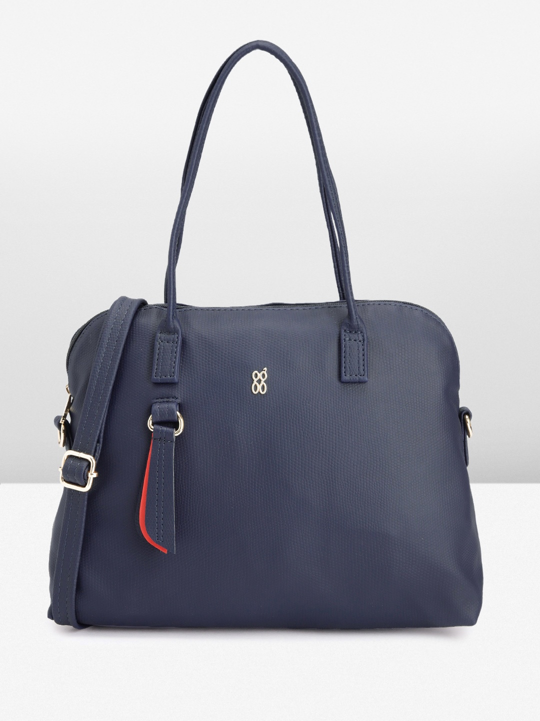 

Baggit Textured PU Structured Shoulder Bag with Tasselled Detail, Navy blue
