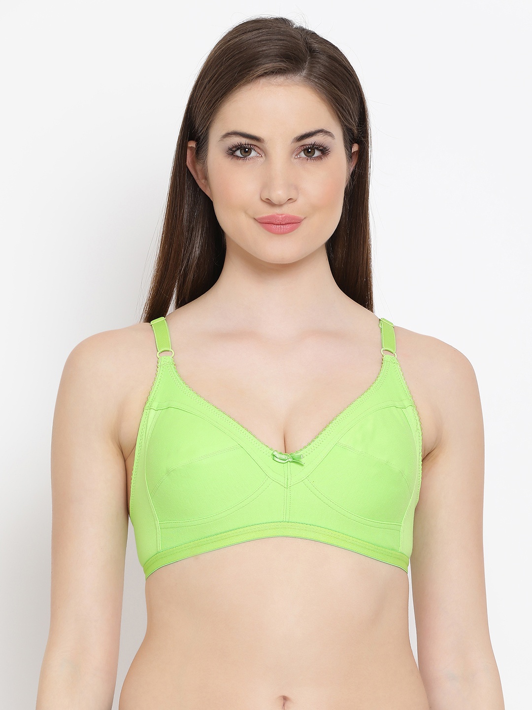 

Clovia Cotton Non-Padded Wirefree Full Cup Bra - Green