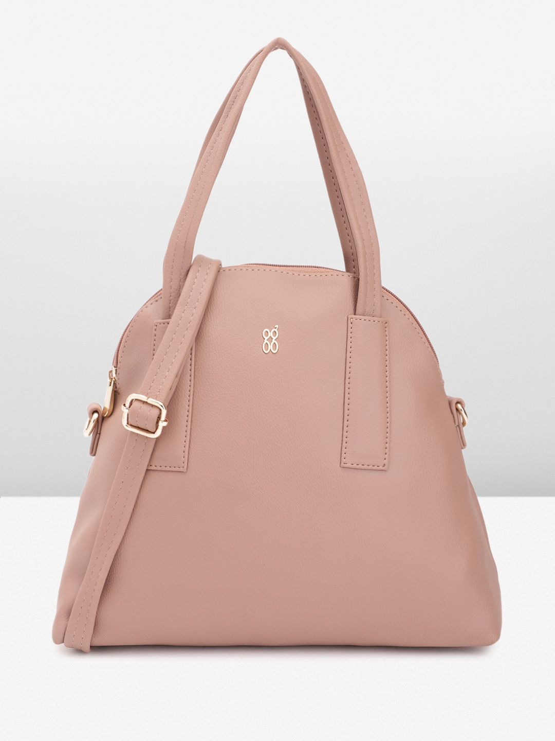 

Baggit Solid PU Structured Handheld Bag, Mauve