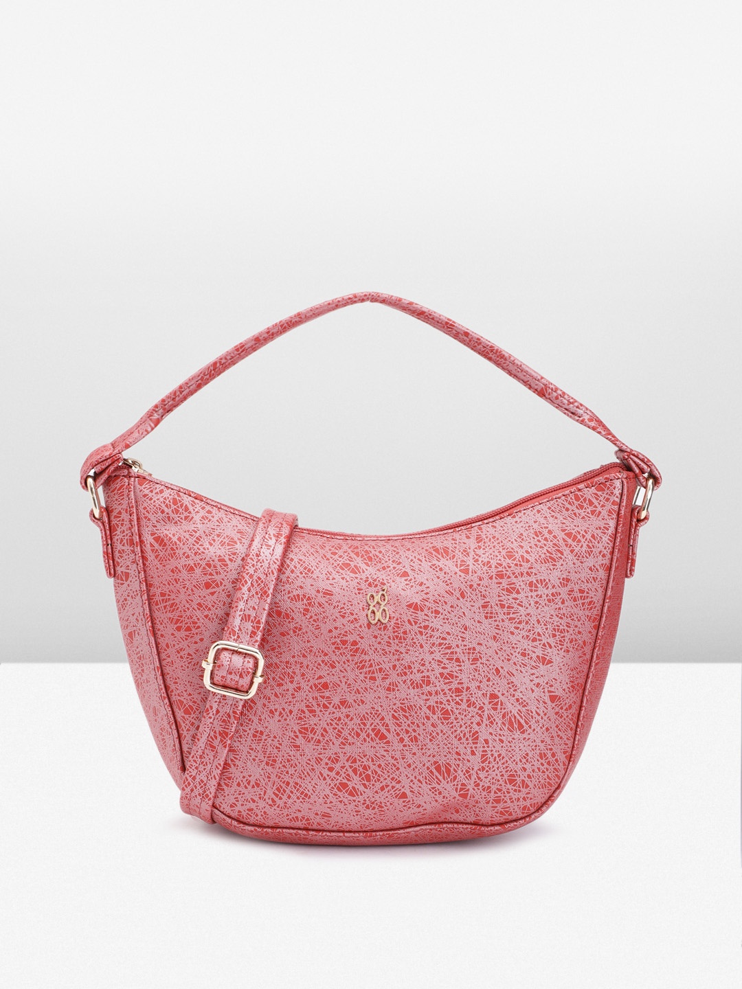 

Baggit Women Printed Hobo Bag, Red