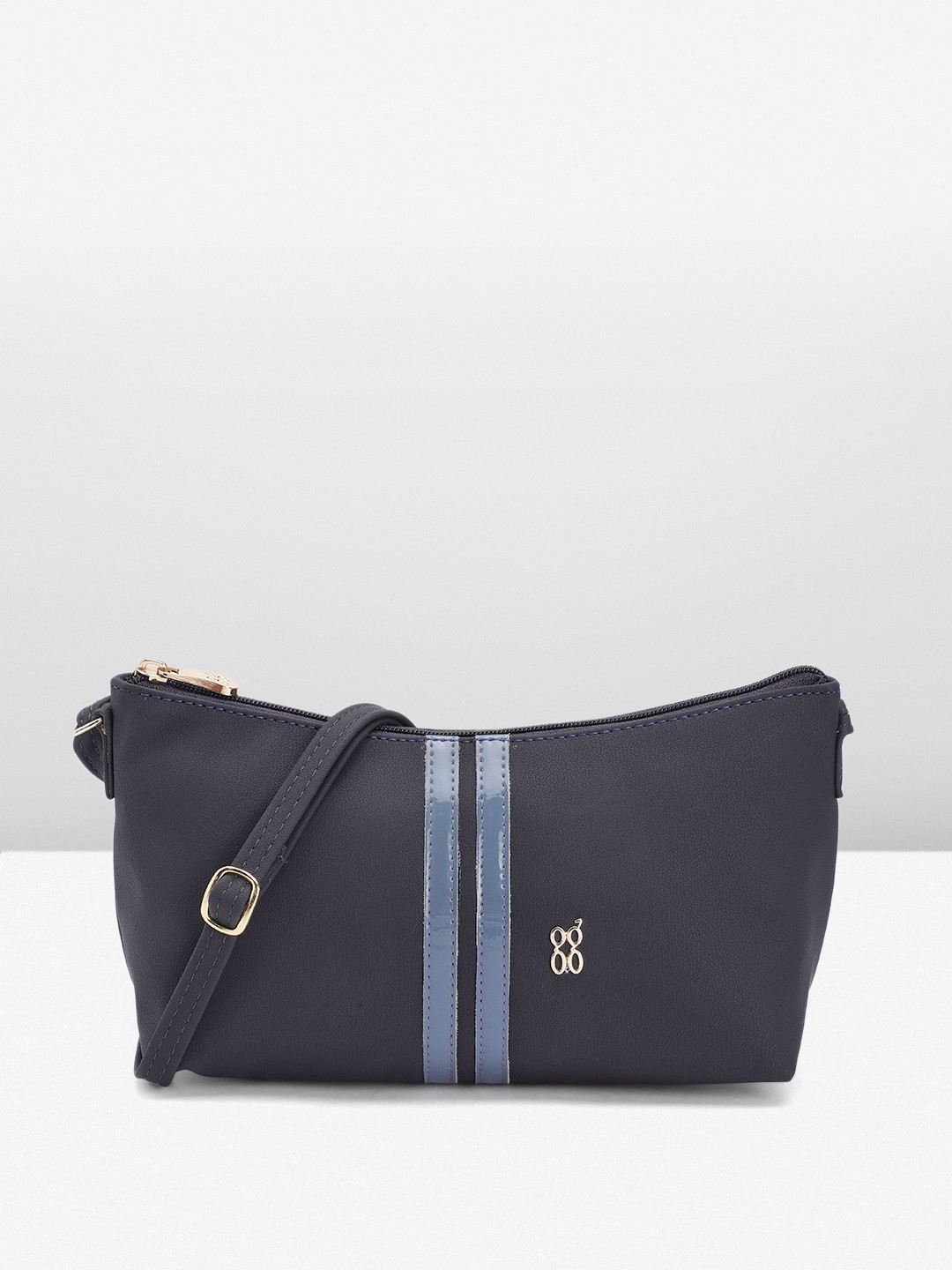 

Baggit Structured Sling Bag with Stripe Detail, Navy blue