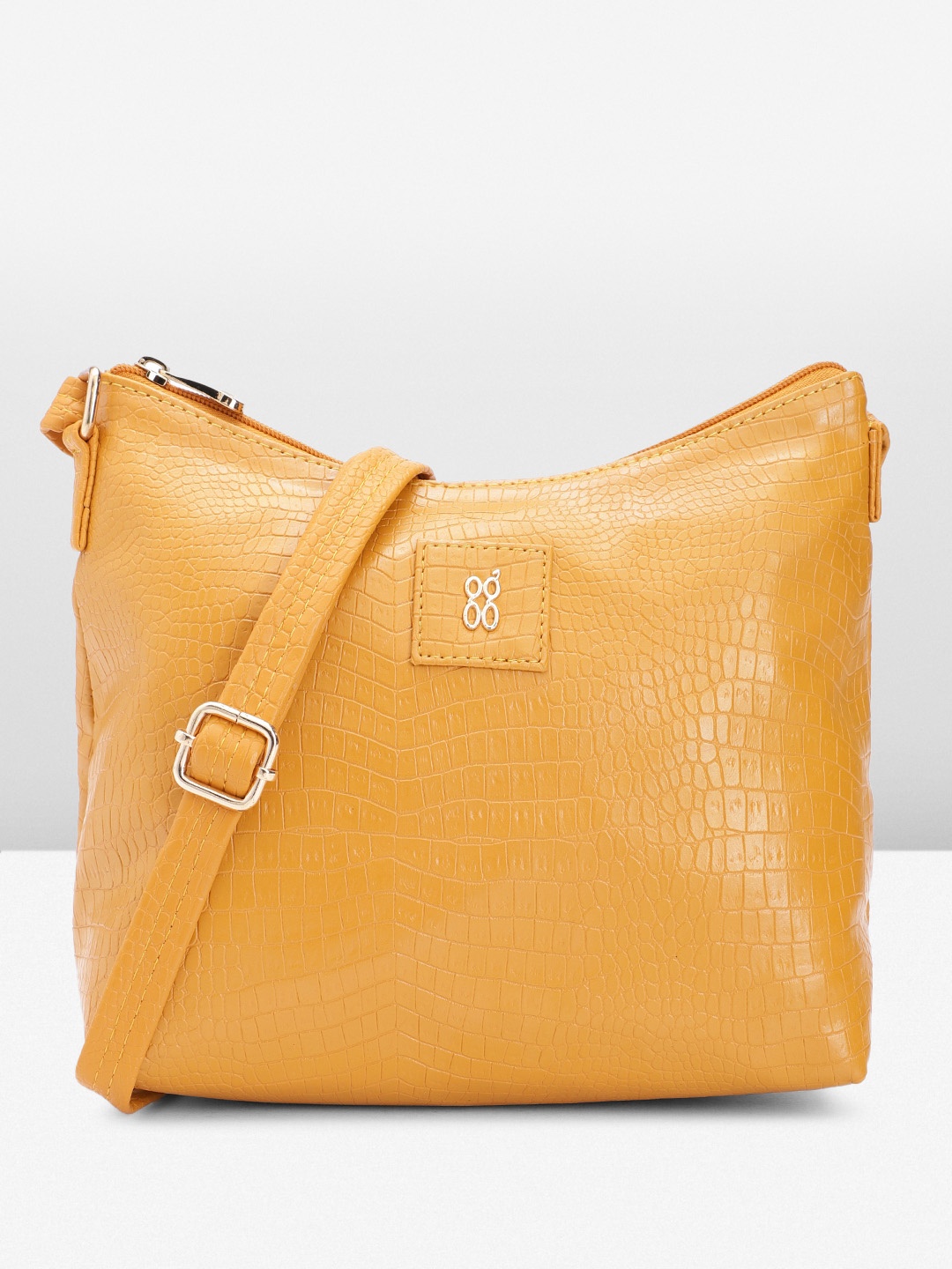 

Baggit Animal Textured Structured Sling Bag, Yellow