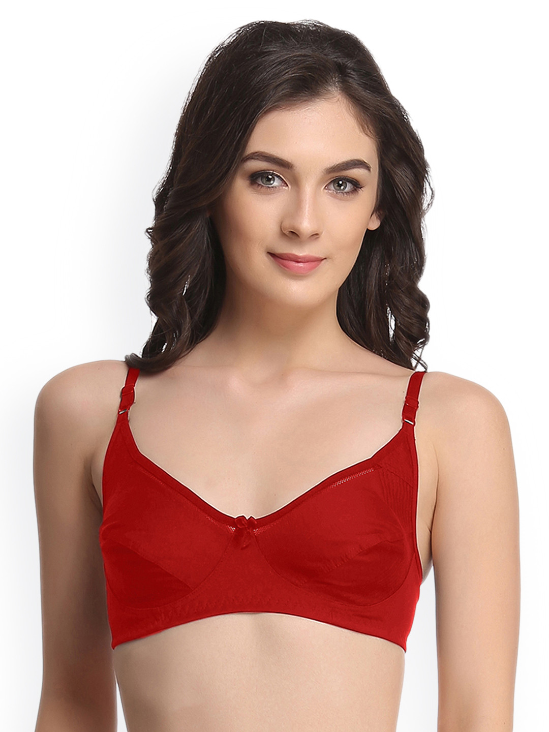 

Clovia Non-Padded Non-Wired Full Cup Bra, Red