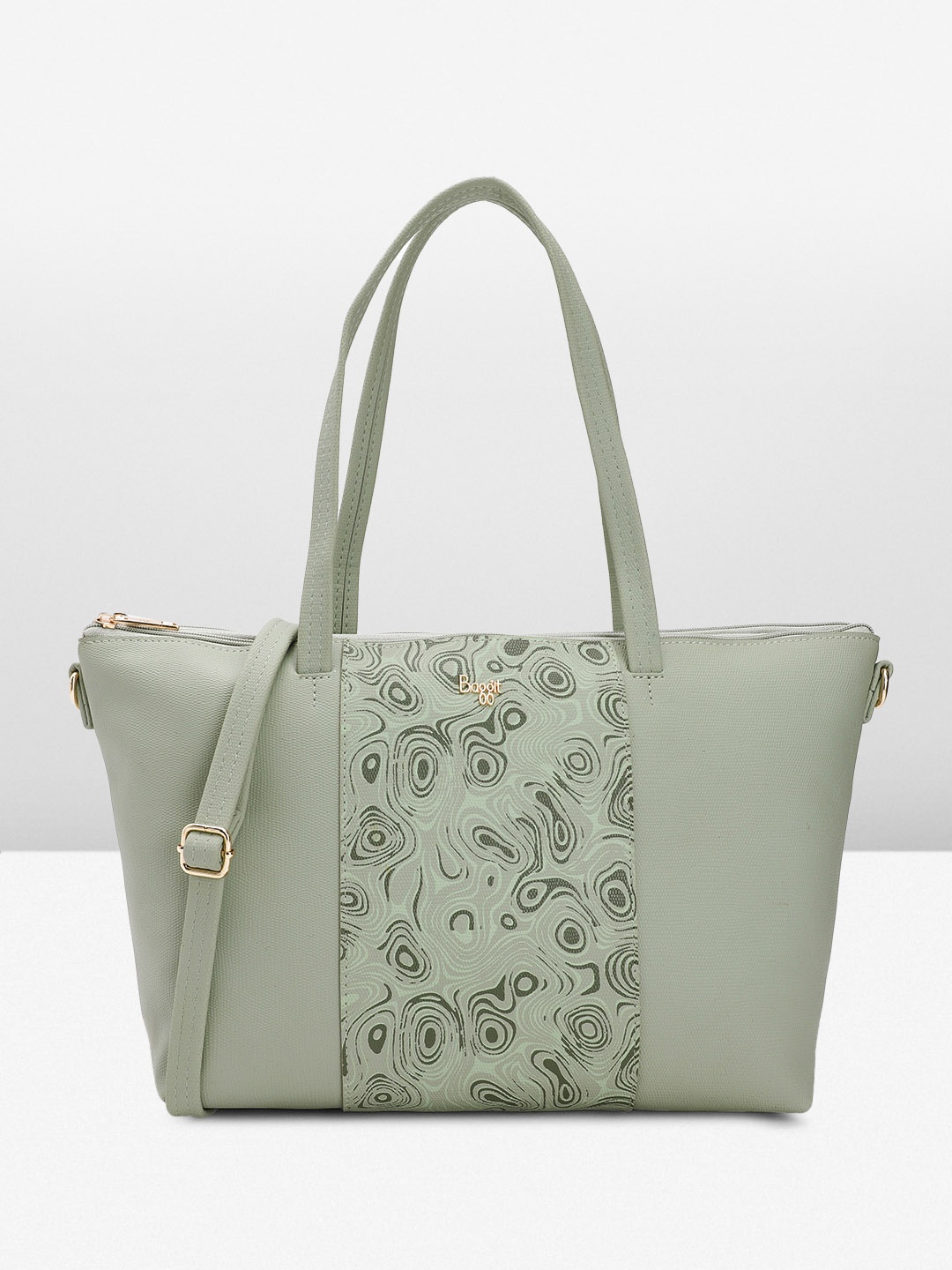

Baggit Abstract Design Oversized Structured Shoulder Bag, Green