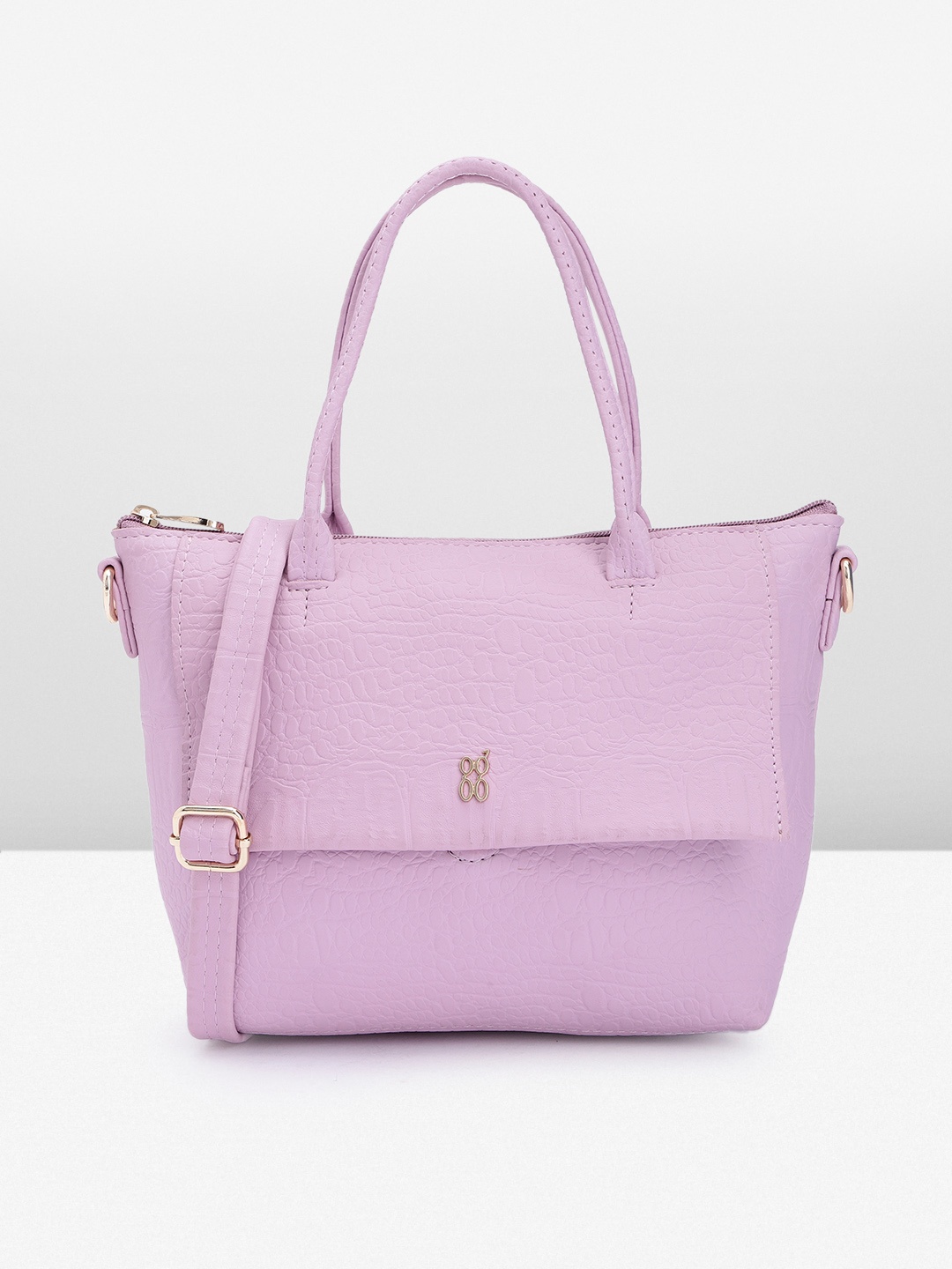 

Baggit Violet Animal Textured PU Structured Handheld Bag
