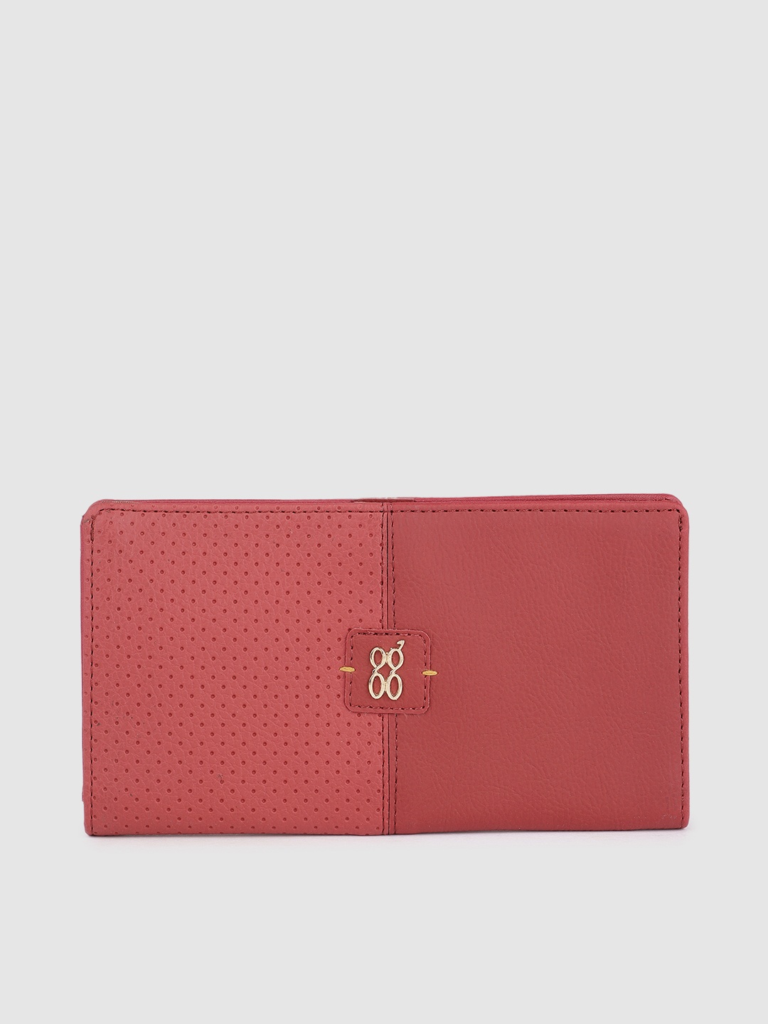 

Baggit Women Perforations Two Fold Wallet, Maroon