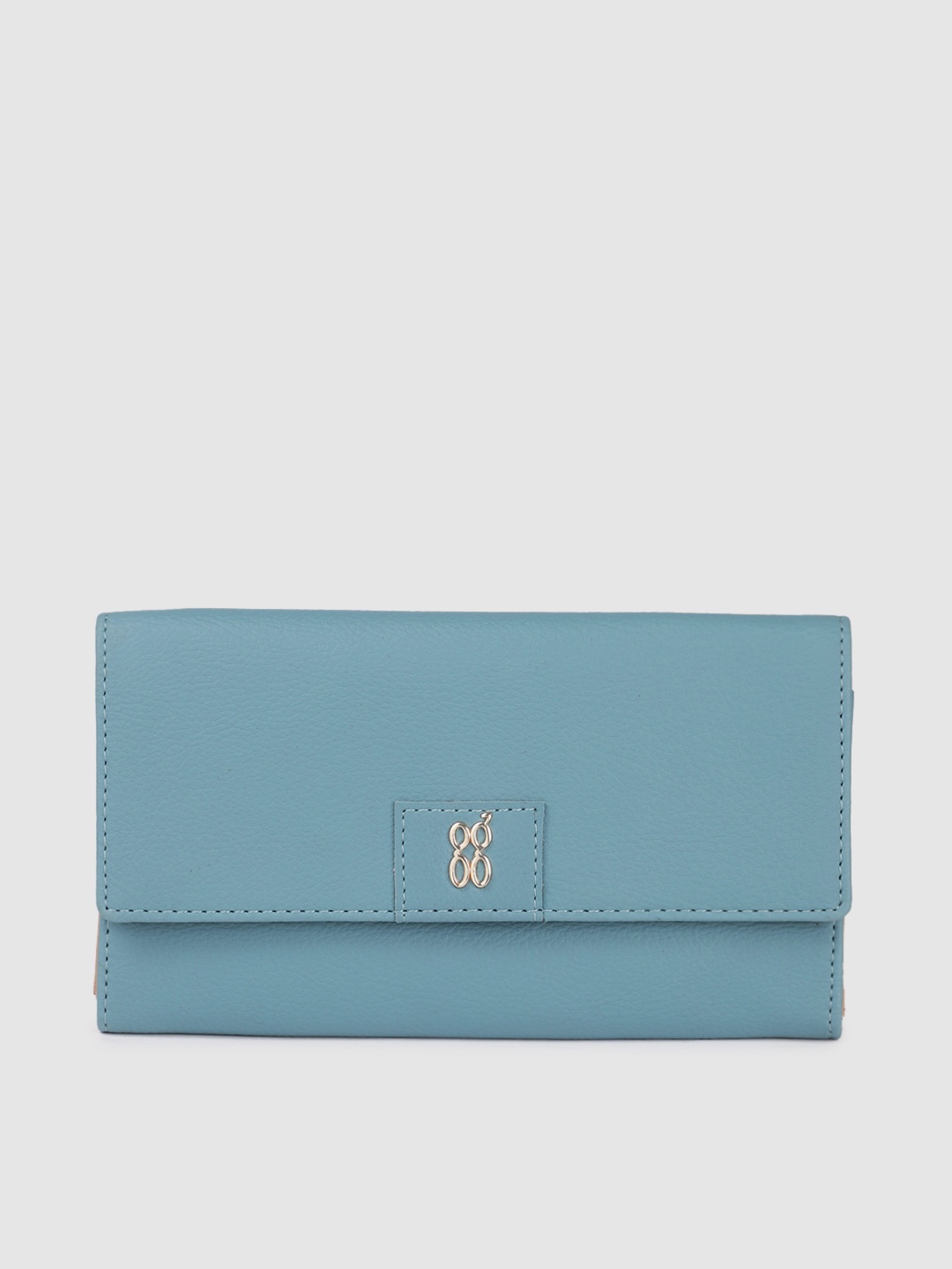 

Baggit Women Solid Three Fold Wallet, Blue