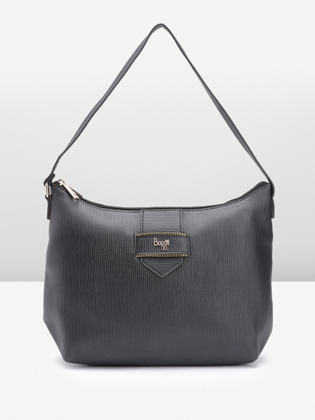 

Baggit Women Textured Hobo Bag, Black