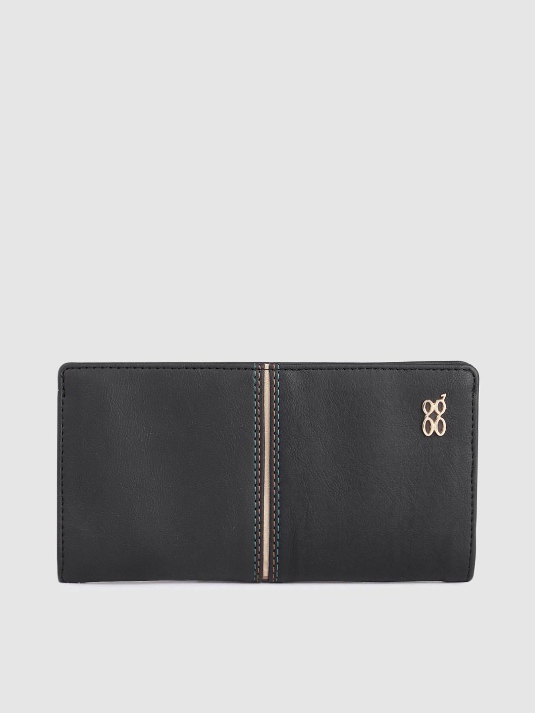 

Baggit Women Solid Two Fold Wallet, Black