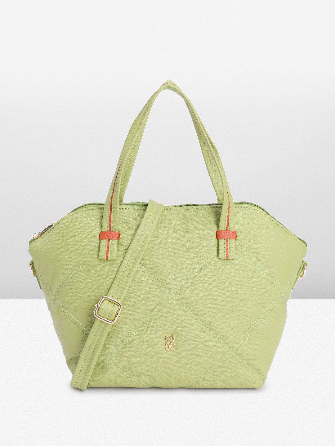 

Baggit Geometric Textured Handheld Bag, Green