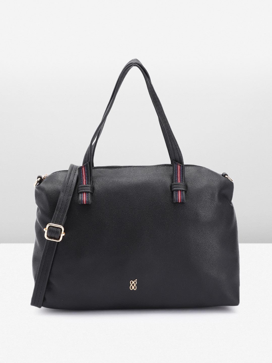 

Baggit Solid Structured Handheld Bag, Black