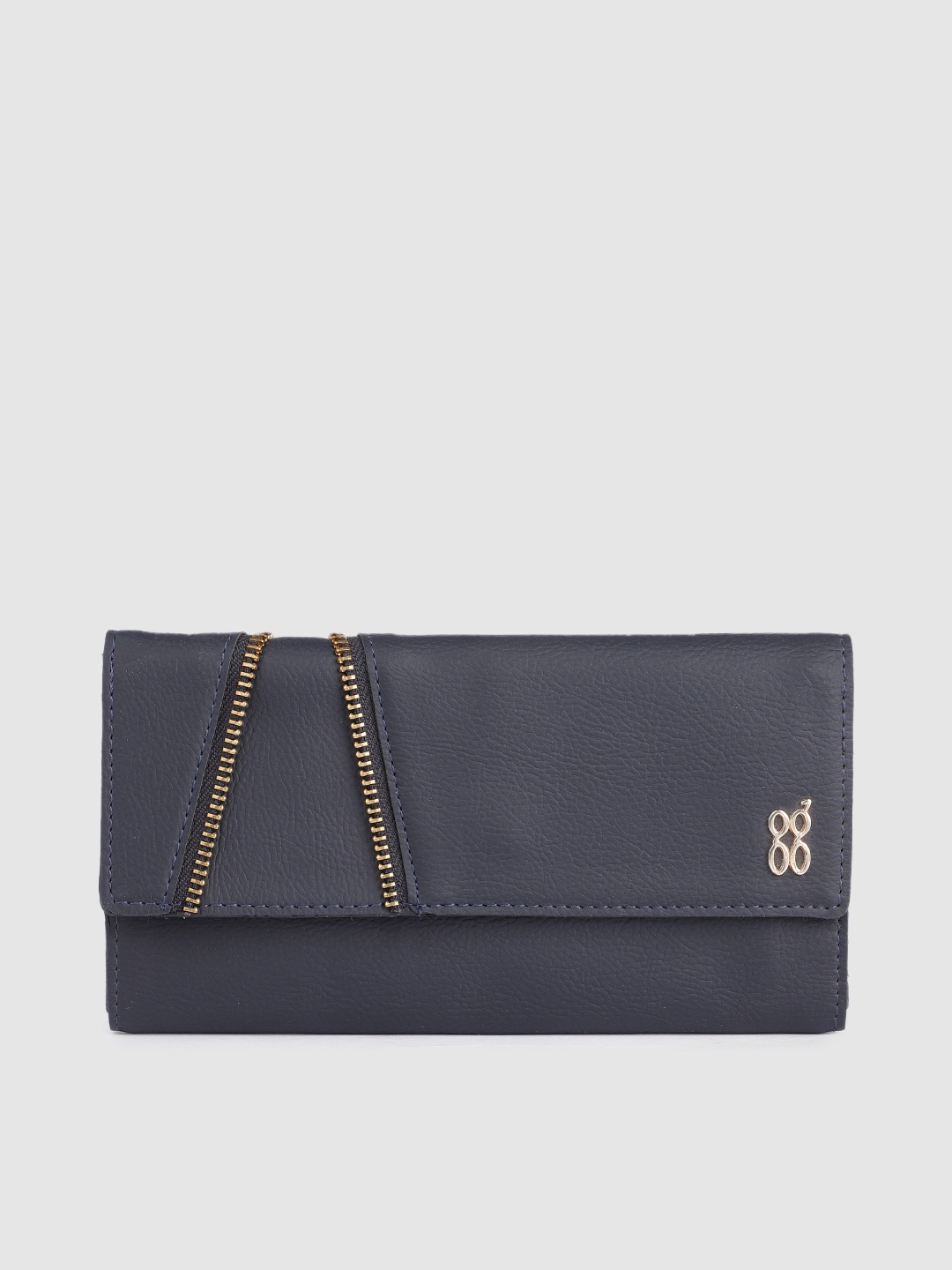 

Baggit Women Solid Three Fold Wallet, Navy blue