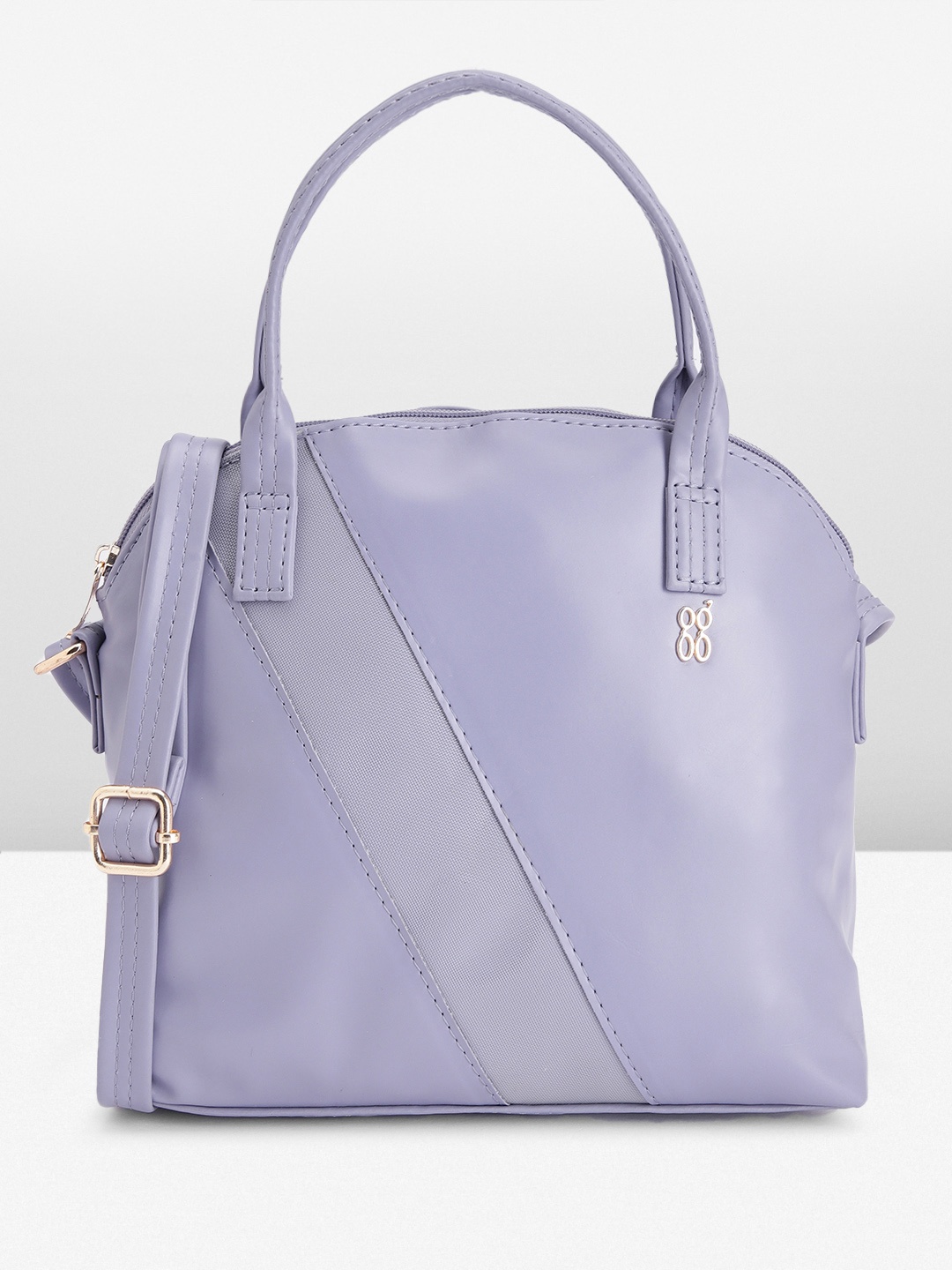 

Baggit Solid PU Structured Handheld Bag With Striped Detail, Purple