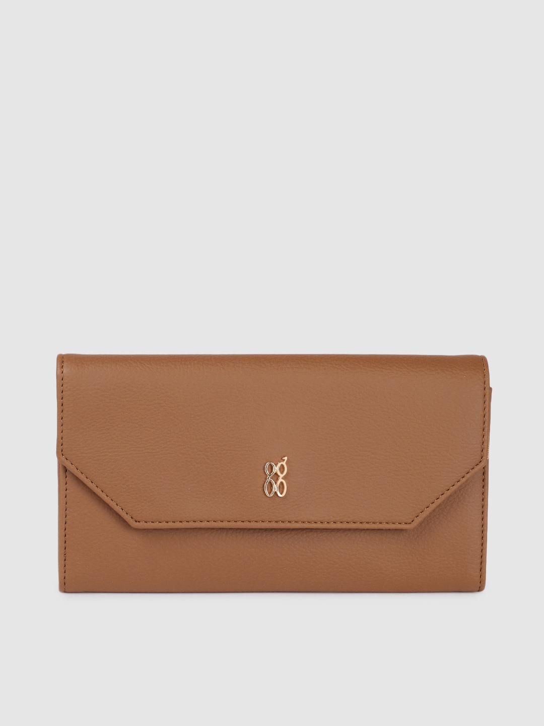 

Baggit Women Solid Two Fold Wallet, Brown
