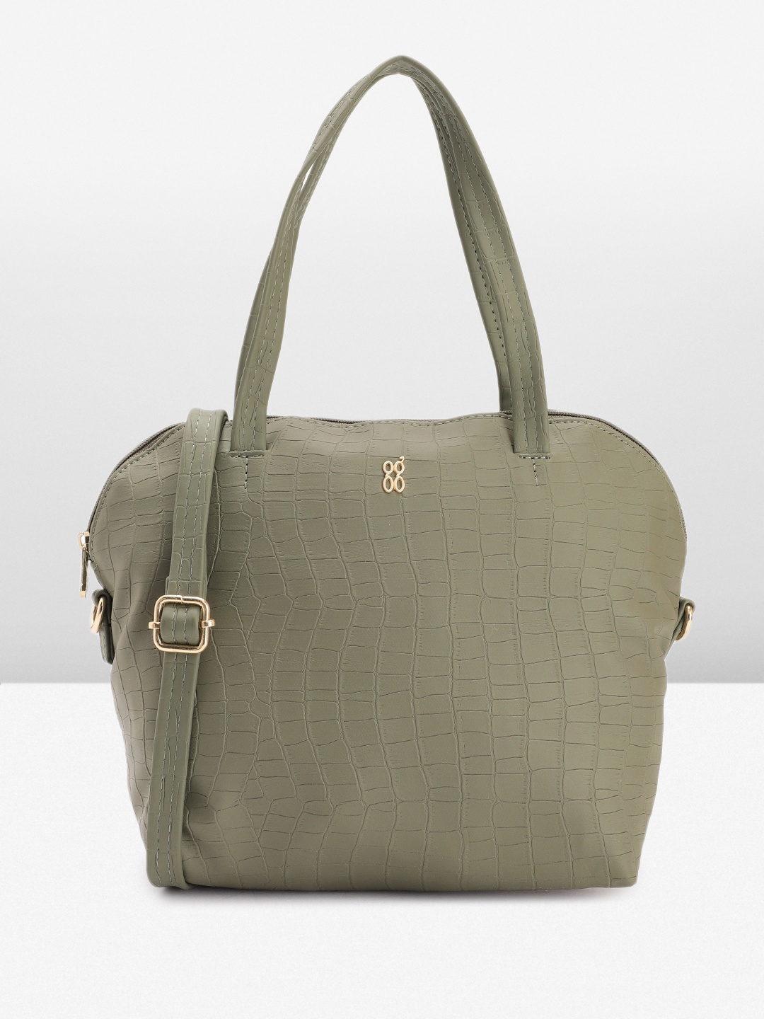 

Baggit Animal Textured Structured Handheld Bag, Olive