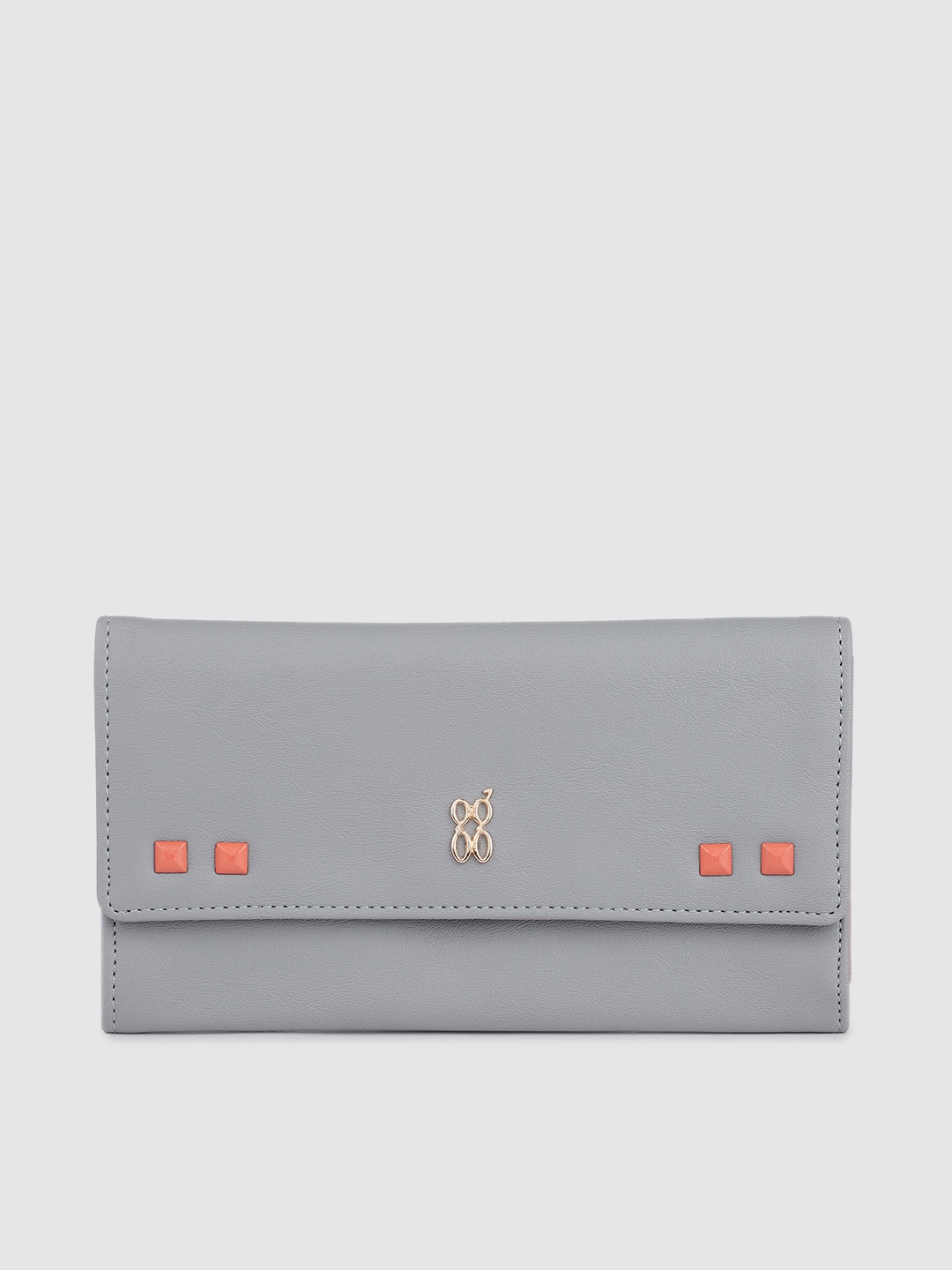 

Baggit Women Solid Three Fold Wallet, Grey