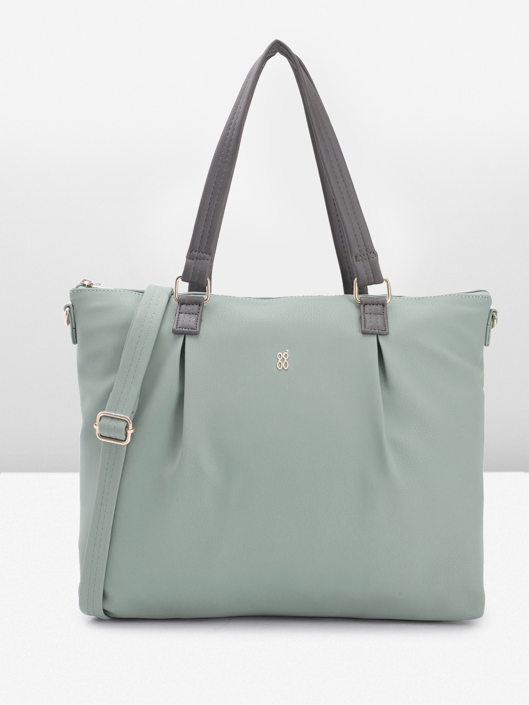 

Baggit Women Pleated Structured Laptop Handheld Bag, Sea green
