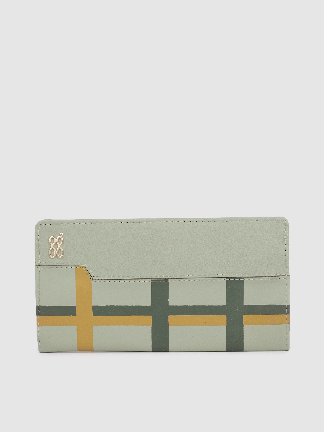 

Baggit Women Checked Two Fold Wallet, Green