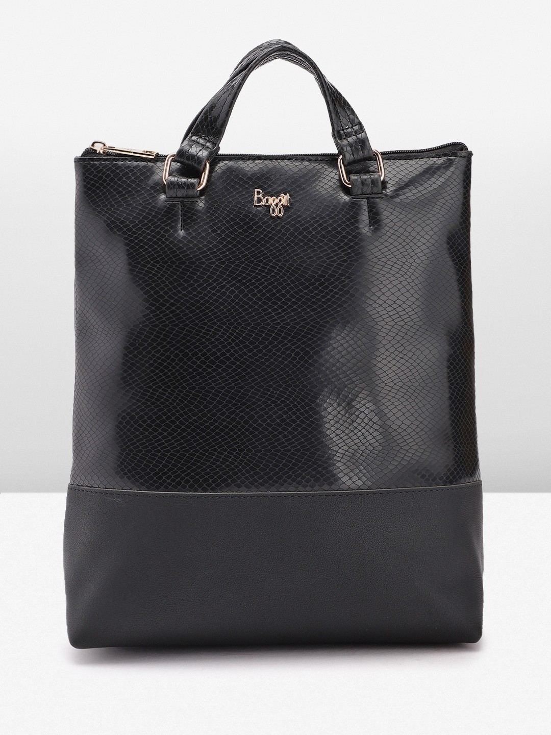 

Baggit Women Textured Convertible Backpack & Handbag, Black