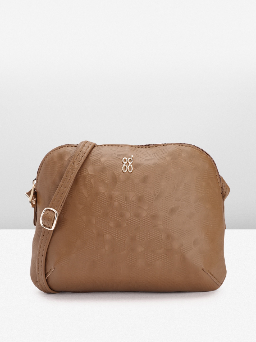 

Baggit Abstract Self Design Sling Bag, Brown