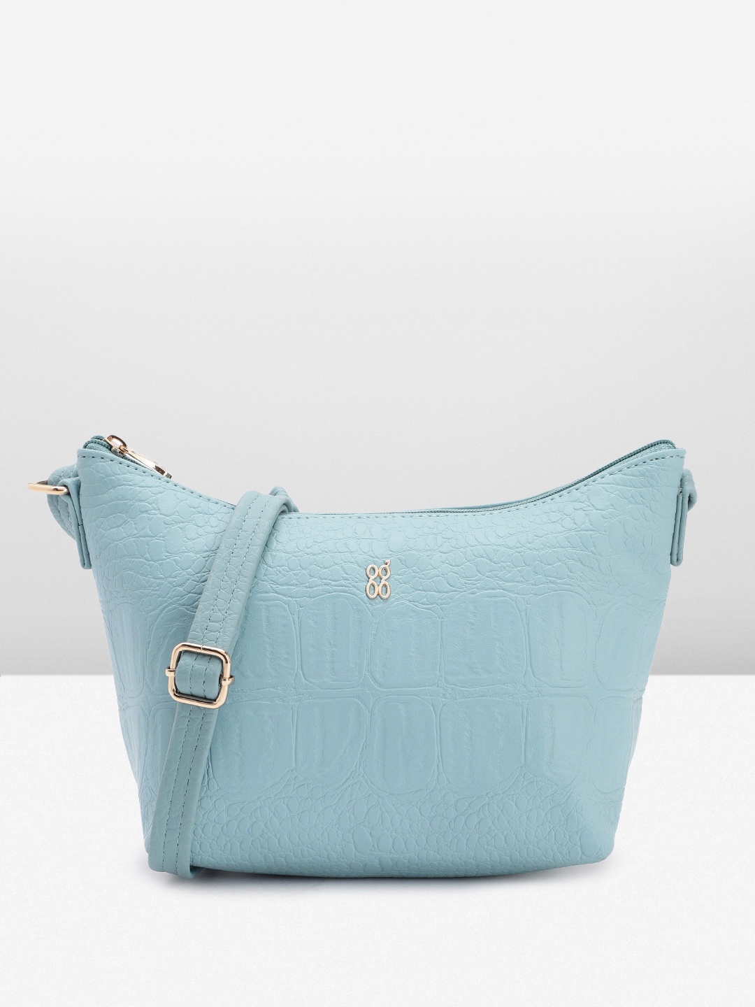 

Baggit Animal Textured Structured Sling Bag, Blue