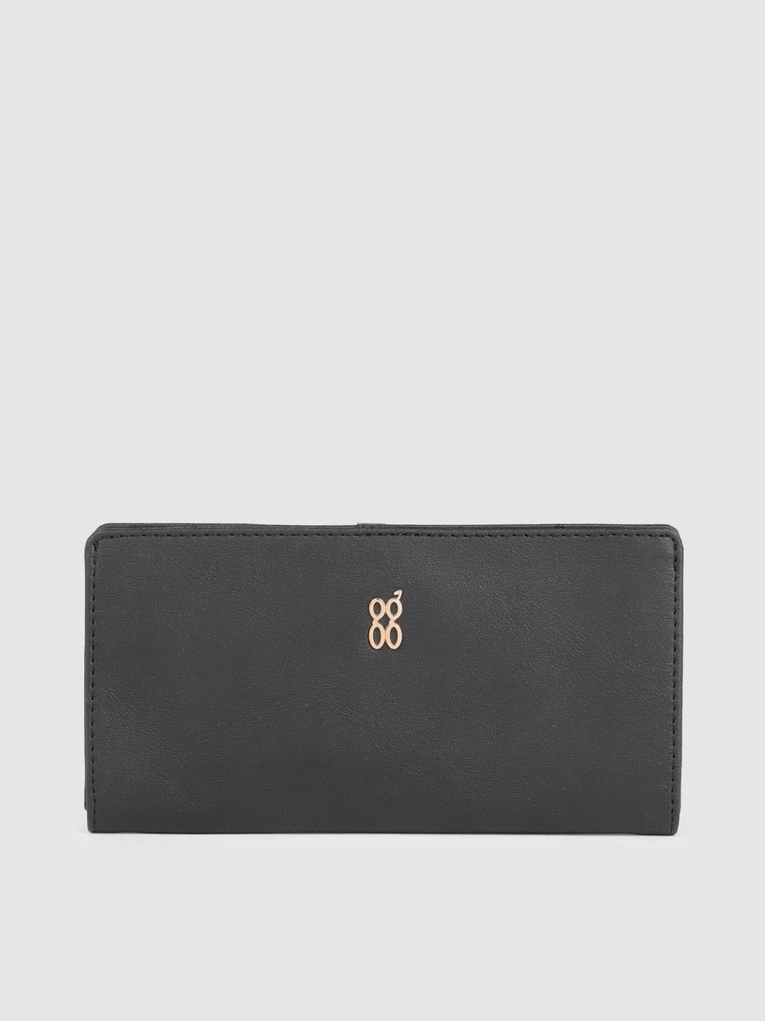 

Baggit Women Solid Two Fold Wallet, Black