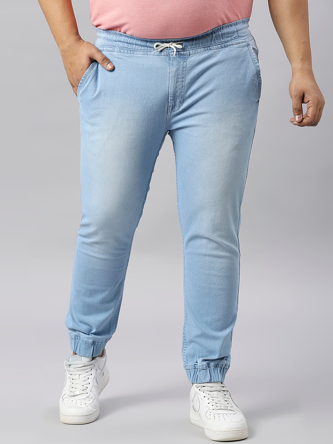

Freeform by High Star Men Plus Size Regular-Fit Light Fade Stretchable Joggers, Blue