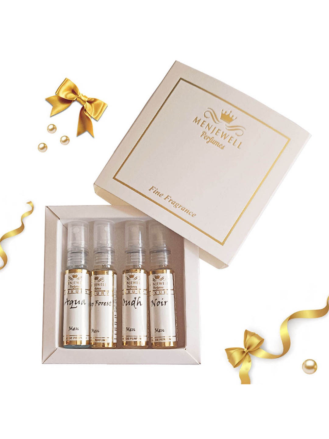

Menjewell Luxury Men Set Of 4 Eau De Parfum - 10ml Each, White