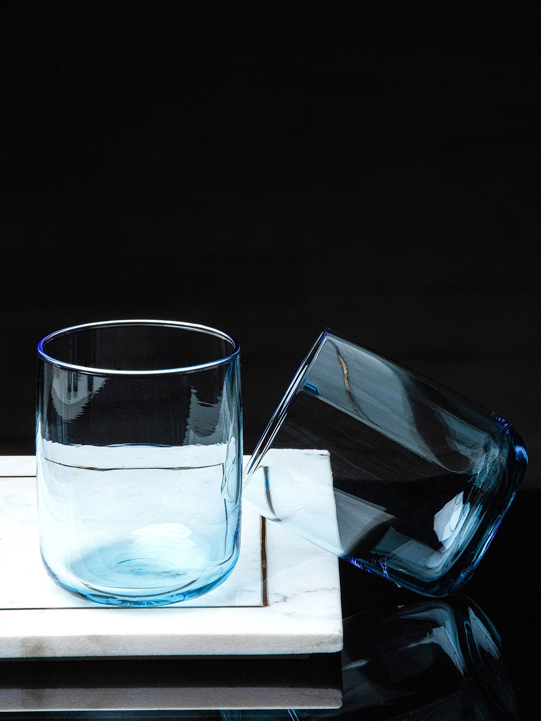 

Pasabahce Turquoise-Blue 6 Pieces Clear Iconic Glass Tumblers - 280ml Each