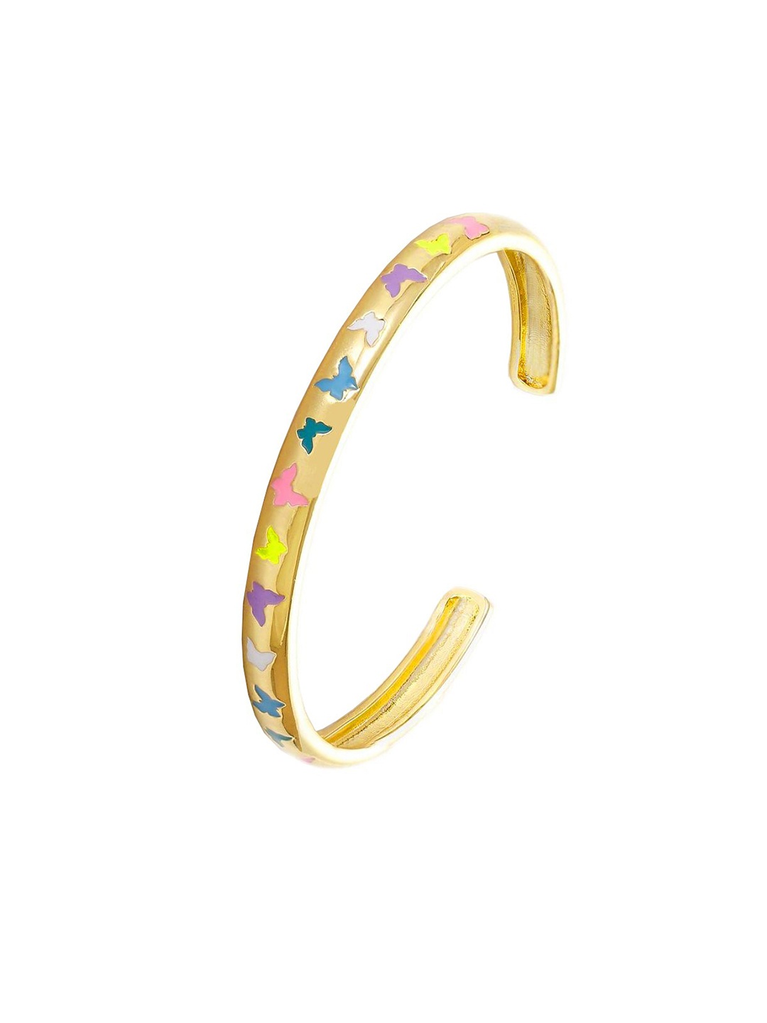

ZIVOM Women Brass Enamelled Gold-Plated Cuff Bracelet