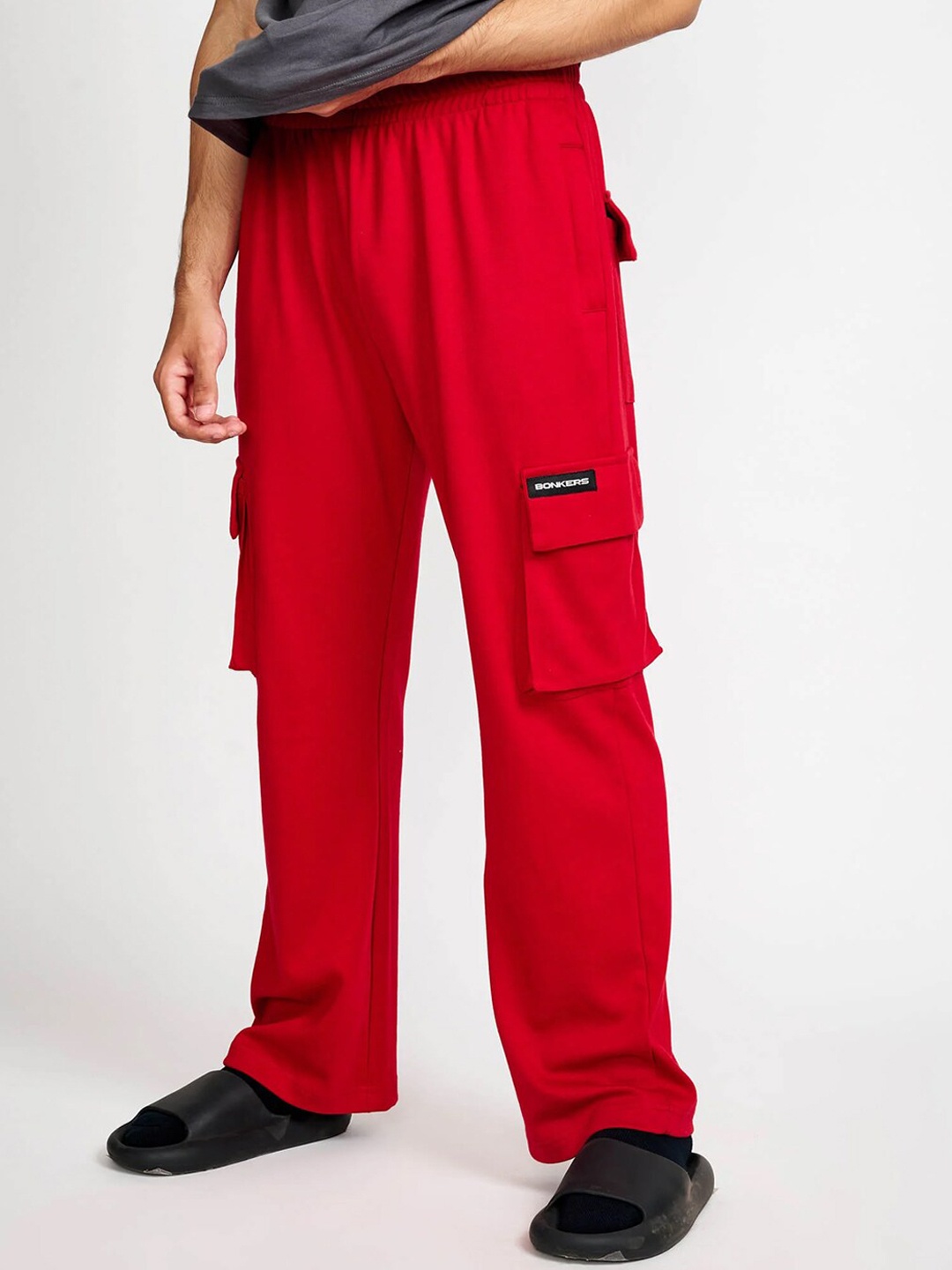 

Bonkers Corner Men Mid-Rise Straight Fit Track Pants, Maroon