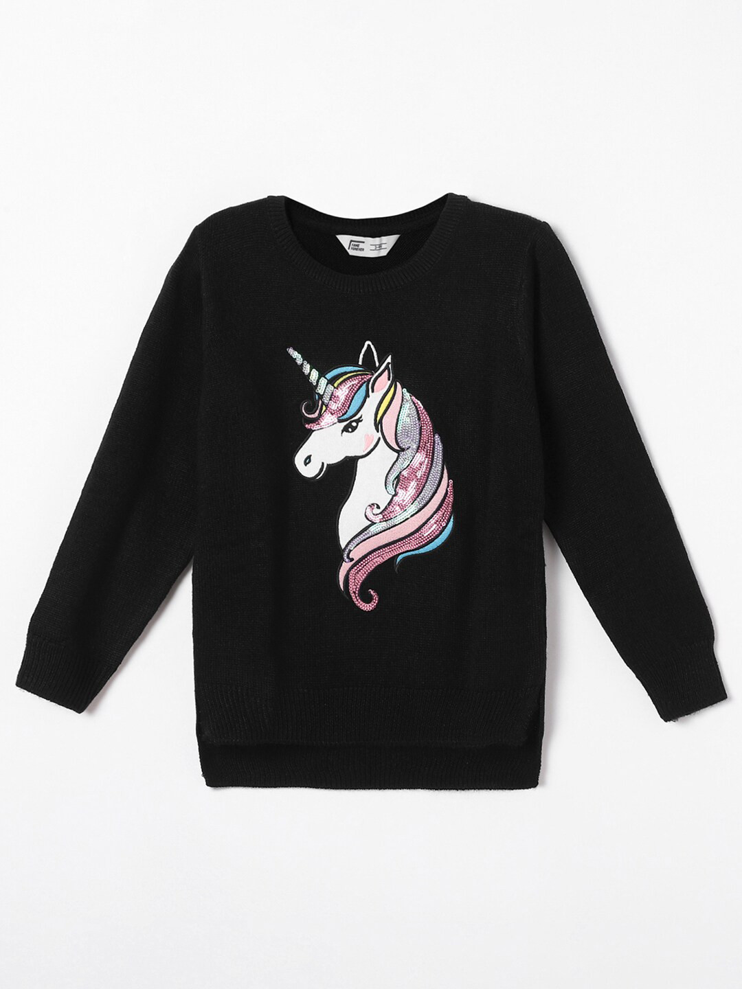 

Fame Forever by Lifestyle Girls Embroidered Acrylic Pullover, Navy blue