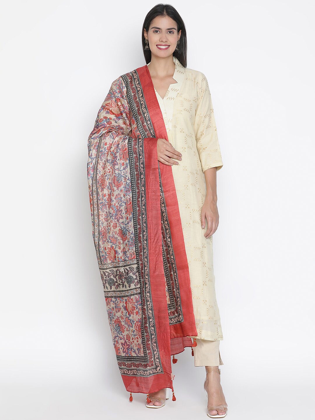 

SHINGORA Geometric Woven Design Jacquard Unstitched Dress Material, Yellow