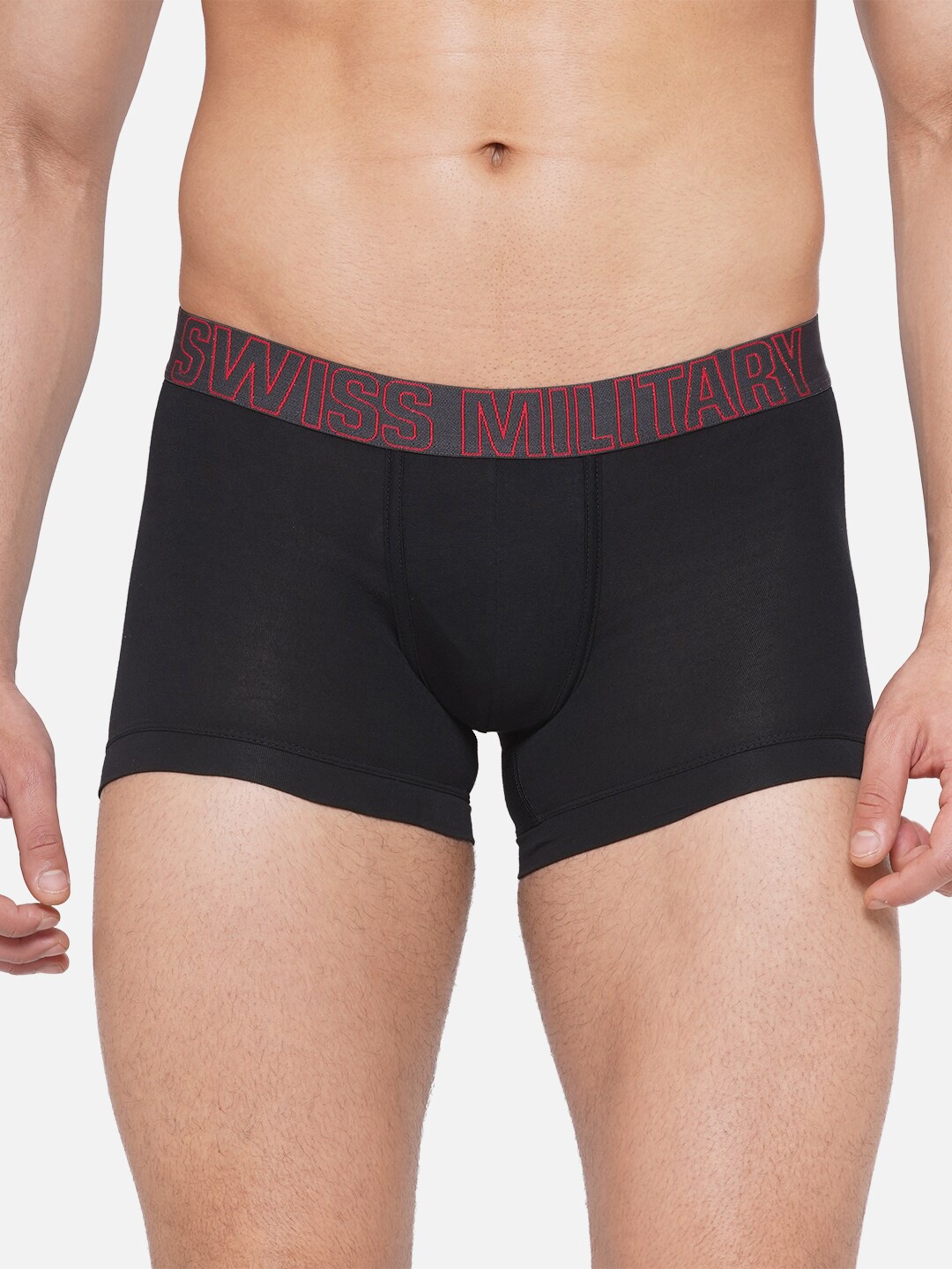 

SWISS MILITARY Men Low-Rise Cotton Trunk SMINW21005_6_BLK_S, Black