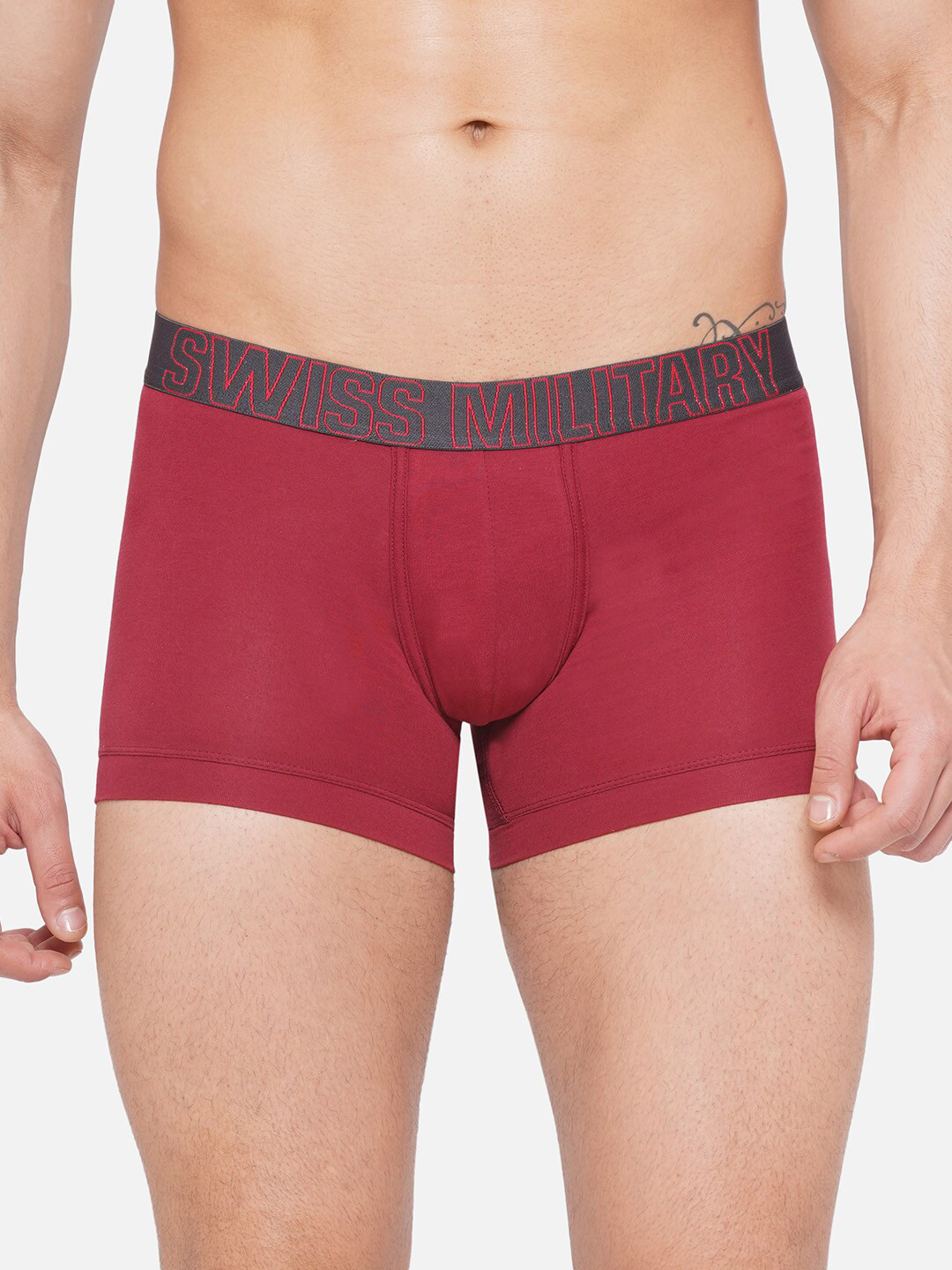 

SWISS MILITARY Men Low-Rise Comfort Stretch Trunk SMINW21005_4_MAR_M, Maroon