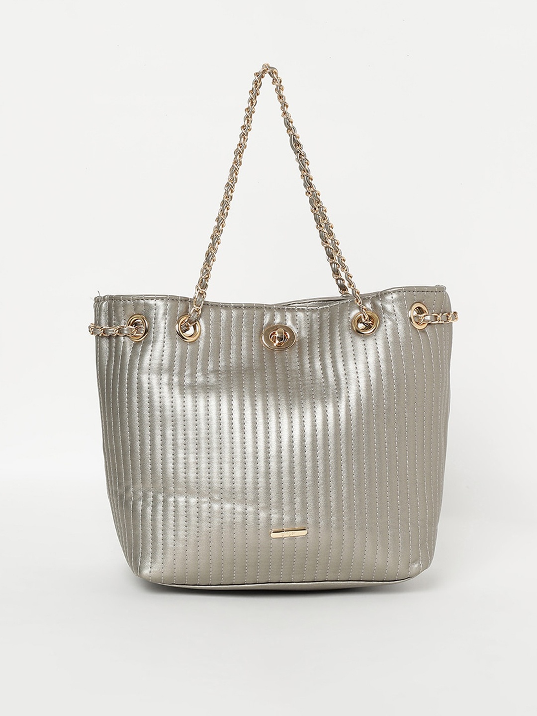 

Ginger by Lifestyle Women Striped Structured Shoulder Bag, Grey