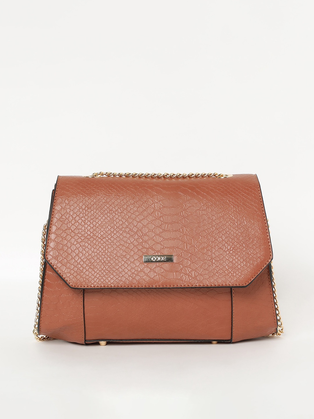 

CODE by Lifestyle Women Textured Small Sling Bag, Tan