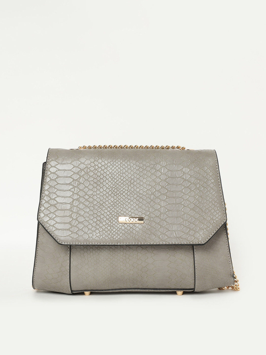 

CODE by Lifestyle Animal Textured Structured Sling Bag, Grey
