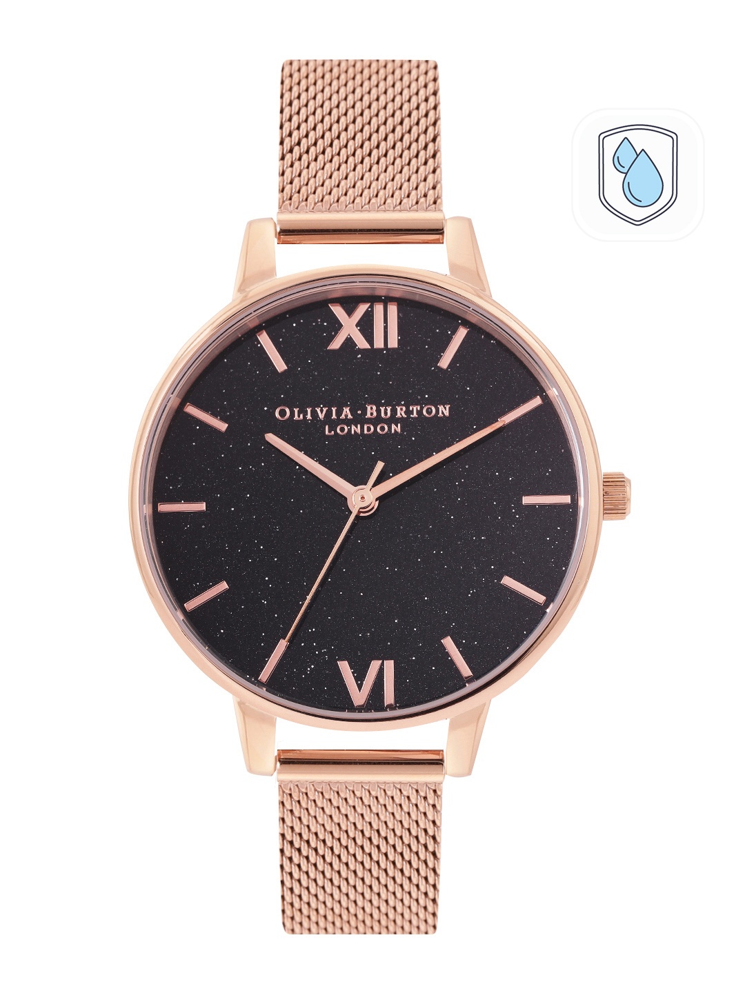 

Olivia Burton Women Embellished Dial Stainless Steel Bracelet Style Watch OB16GD76, Black