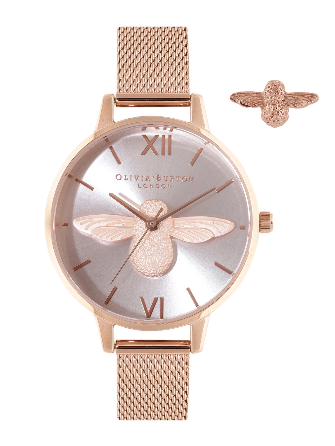 

Olivia Burton Women Embellished Analogue Watch Gift Set OBGSET42, Pink
