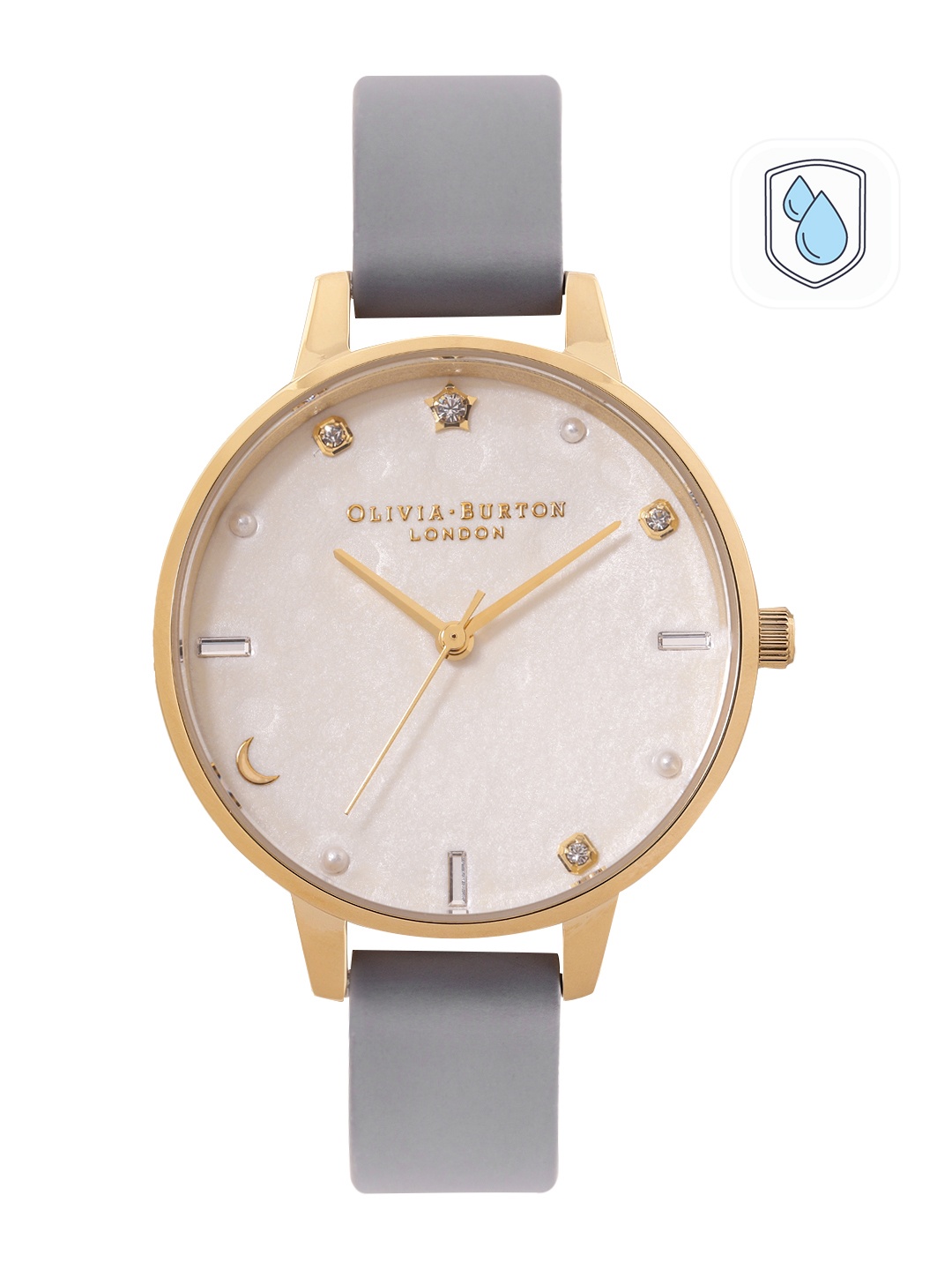 

Olivia Burton Women Embellished Celestial Leather Analogue Watch OB16GD31-White