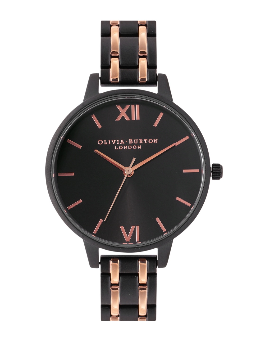 

Olivia Burton Women The England Stainless Steel Analogue Watch OB16EN09, Black