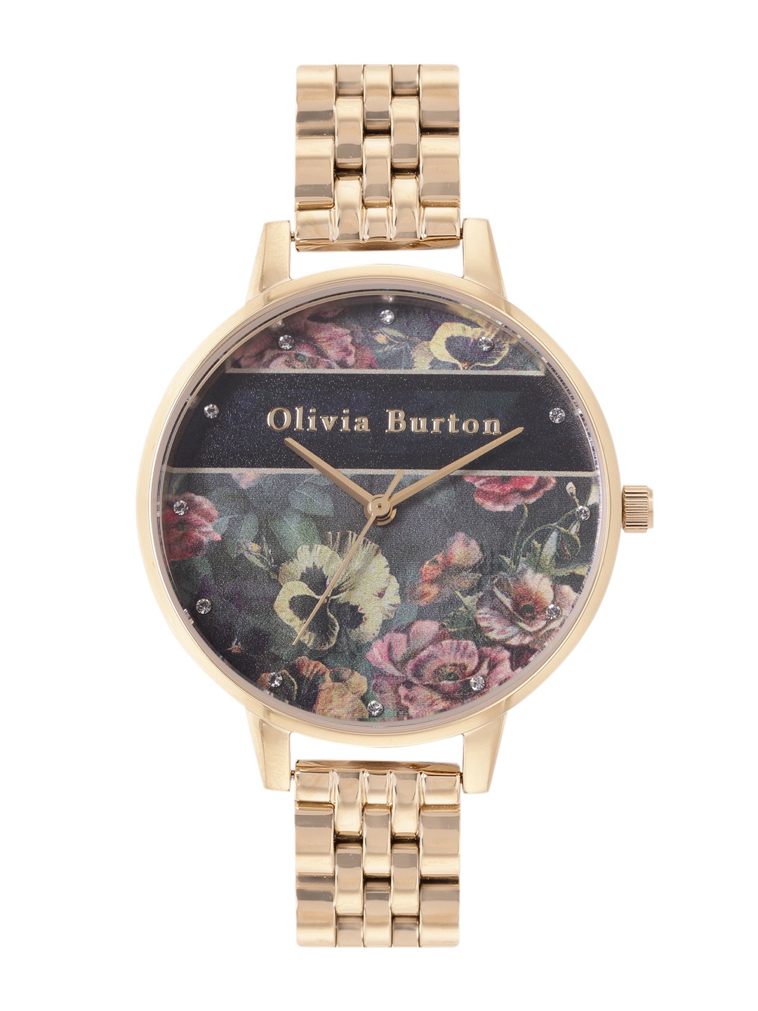 

Olivia Burton Women Embellished Varsity Analogue Watch OB16VS01, Black