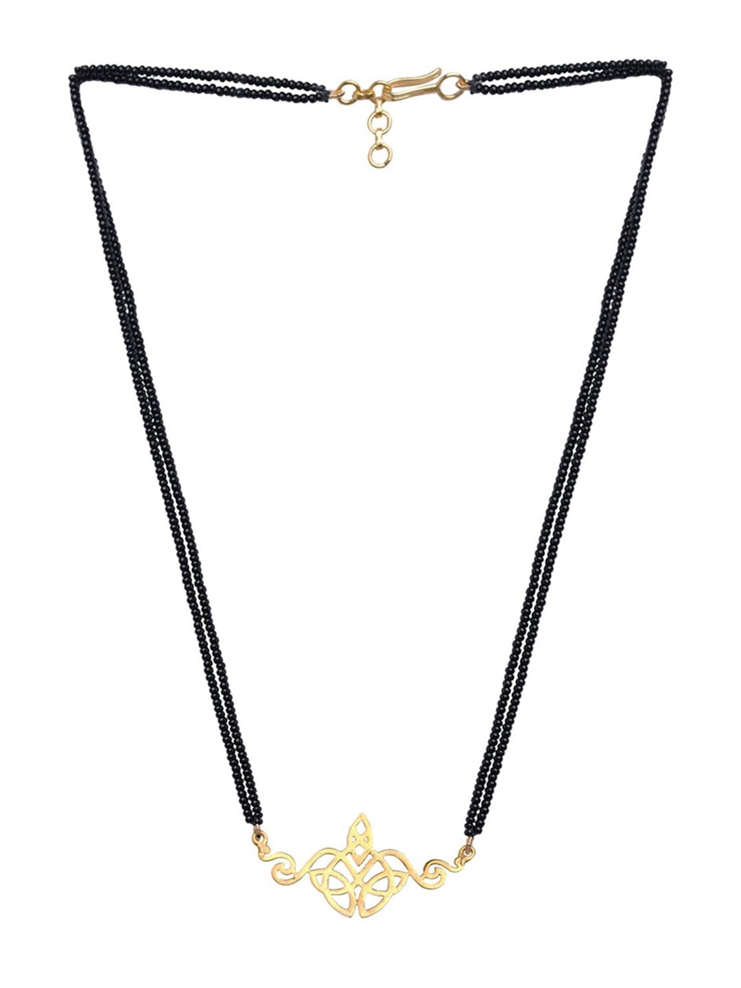 

ahilya 92.5 Sterling Silver Gold-Plated Beaded Mangalsutra