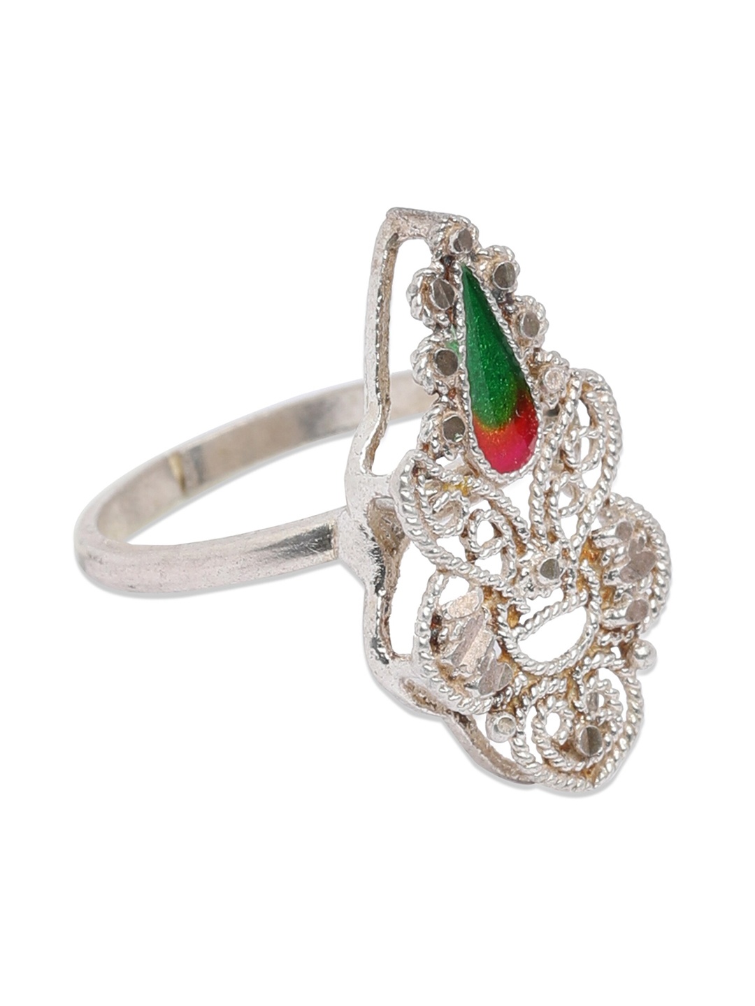 

ahilya 92.5 Sterling Silver-Plated Toe Ring, Green