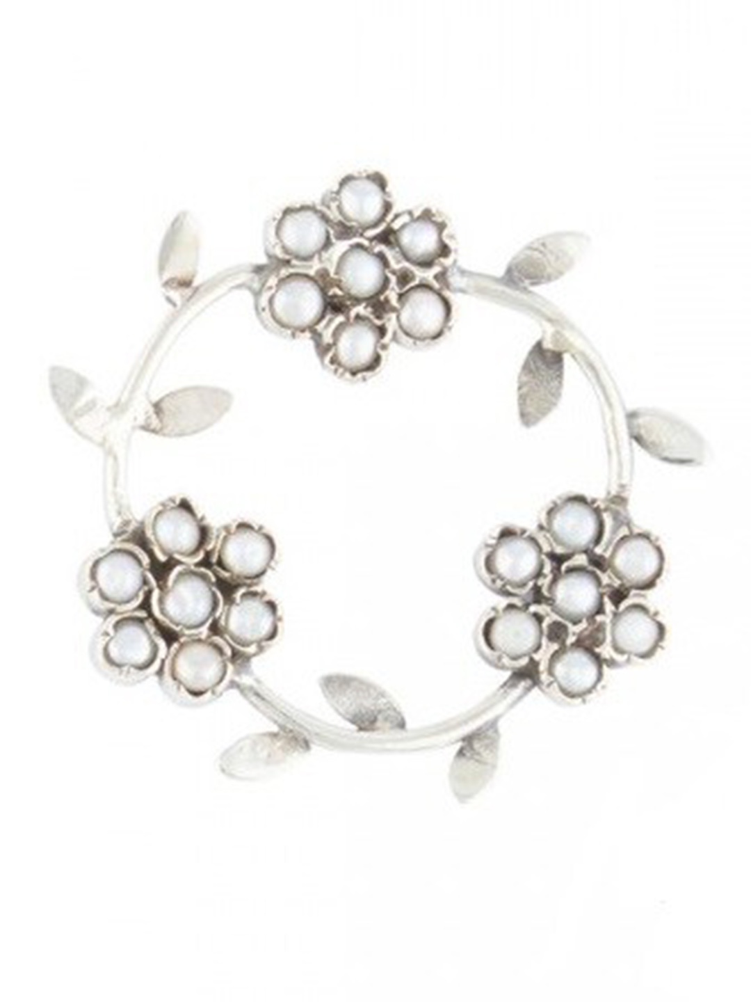 

ahilya Women 92.5 Sterling Silver Pearl-Studded Brooch
